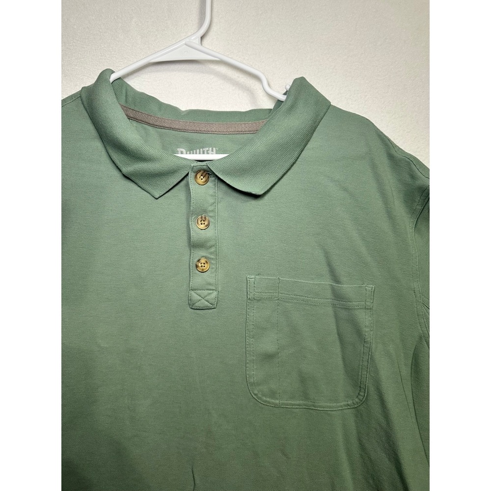 Duluth Trading Co Mens 3XL Relaxed Fit Polo Shirt Sage Green Cotton Pocket Pique - Picture 5 of 10